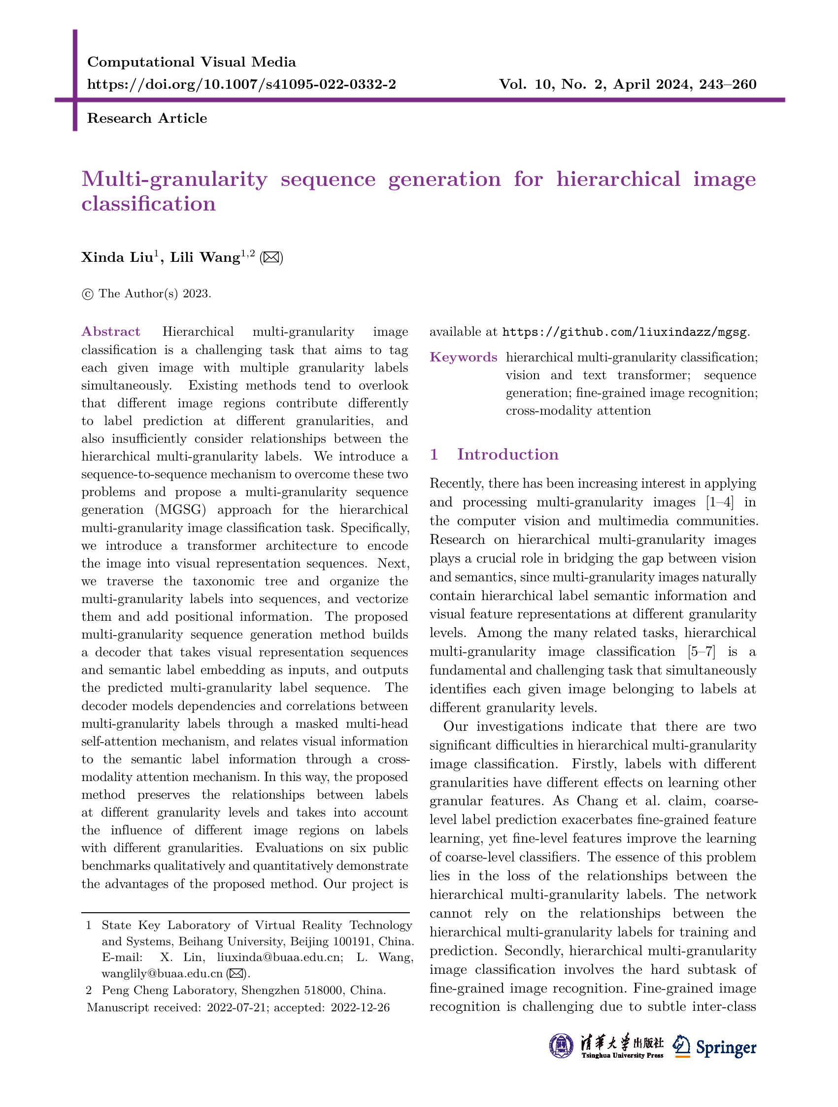 Multi-granularity sequence generation for hierarchical image classification thumbnail