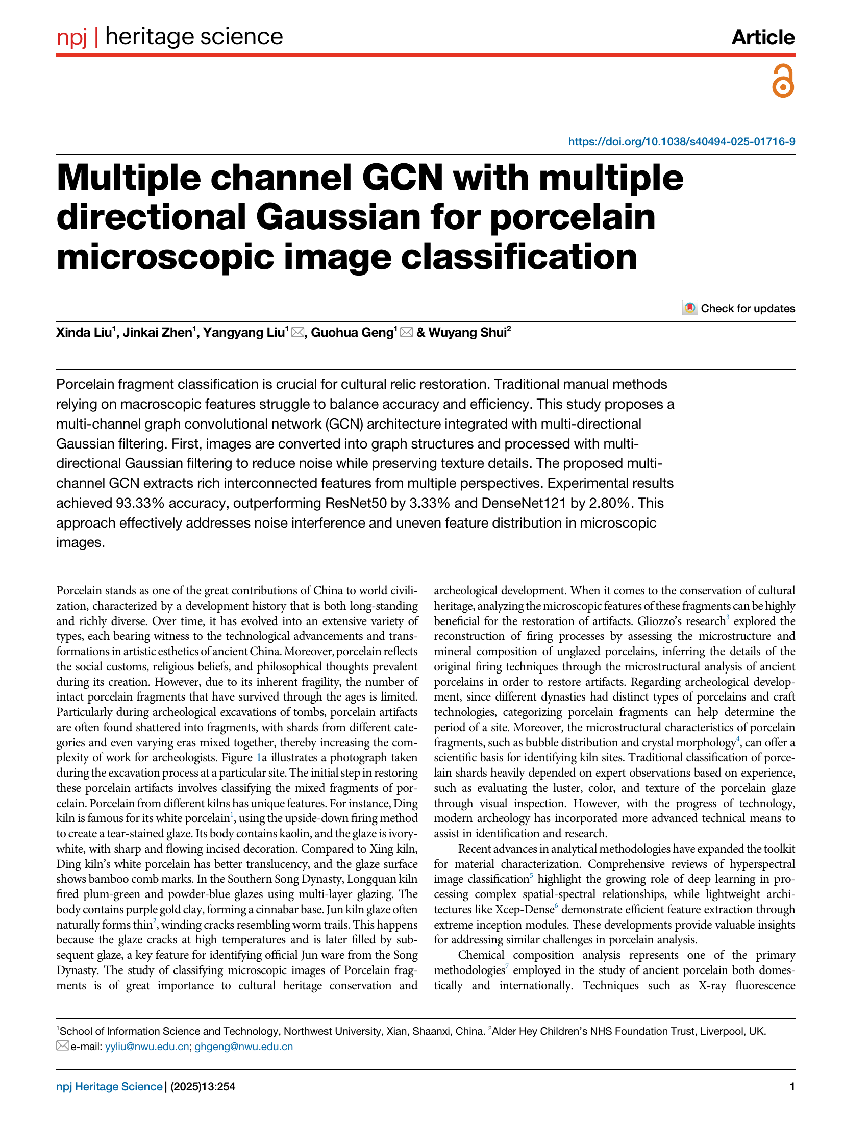 Multiple channel GCN with multiple directional Gaussian for porcelain microscopic image classification thumbnail