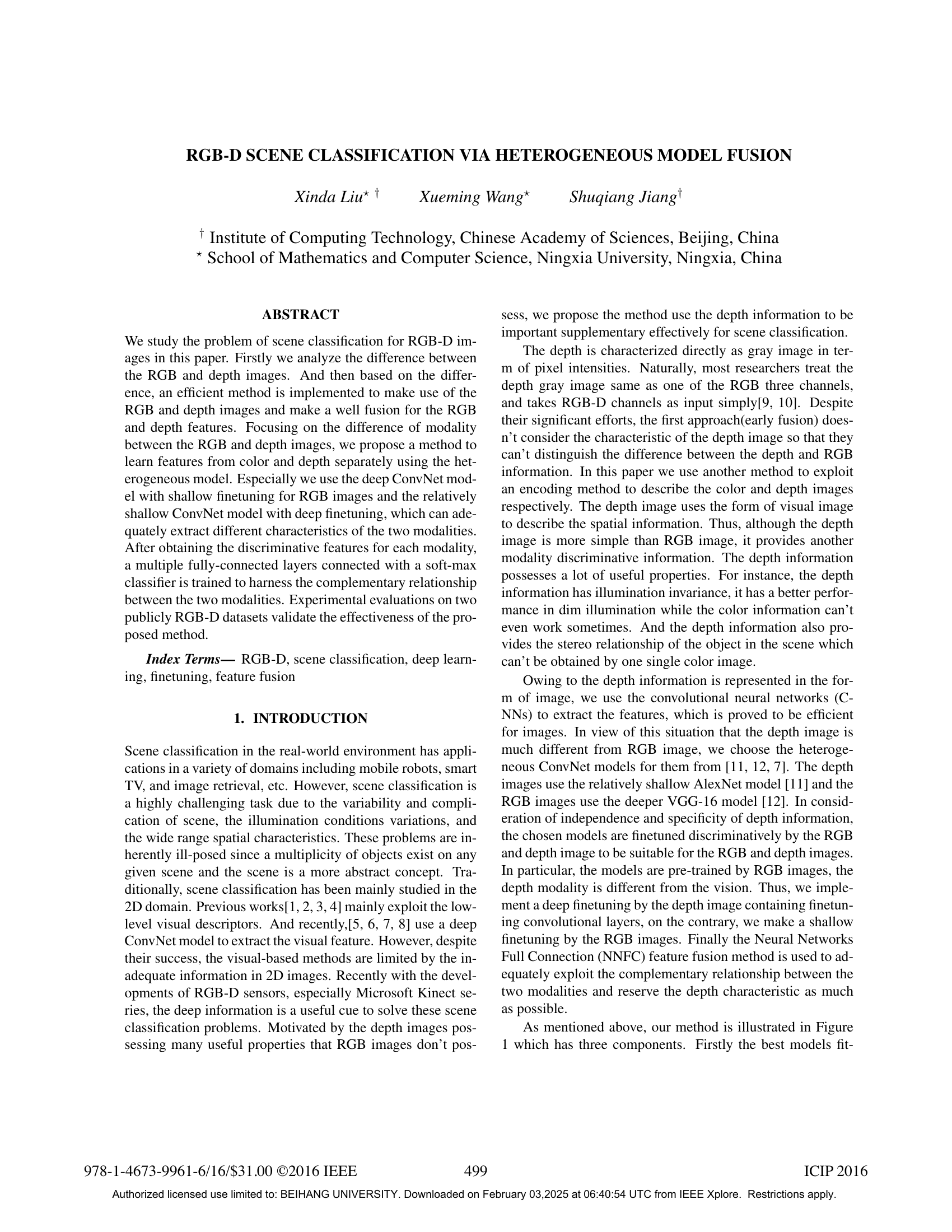 RGB-D scene classification via heterogeneous model fusion thumbnail